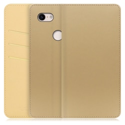 WORK13GG-NEWGD-PX3XL [LOOF SKIN Google Pixel 3 XL用 PUレザースマホケース/スタンド機能＆カードポケット付き ゴールド]