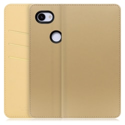 WORK13GG-NEWGD-3A [LOOF SKIN Google Pixel 3a用 PUレザースマホケース/スタンド機能＆カードポケット付き ゴールド]
