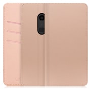 WORK13AO-NEWPK-ZERO [LOOF SKIN AQUOS zero用 PUレザースマホケース/スタンド機能＆カードポケット付き シャンパンローズ]