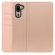 WORK13AO-NEWPK-SMP5 [LOOF SKIN AQUOS シンプルスマホ5用 PUレザースマホケース/スタンド機能＆カードポケット付き シャンパンローズ]