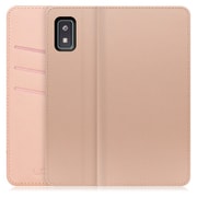 WORK13AO-NEWPK-AWISH [LOOF SKIN AQUOS wish/wish2用 PUレザースマホケース/スタンド機能＆カードポケット付き シャンパンローズ]