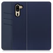 WORK13AO-NEWNY-SMP5 [LOOF SKIN AQUOS シンプルスマホ5用 PUレザースマホケース/スタンド機能＆カードポケット付き ネイビー]