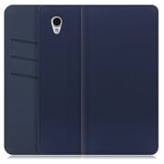 WORK13AO-NEWNY-SENP [LOOF SKIN AQUOS sense plus用 PUレザースマホケース/スタンド機能＆カードポケット付き ネイビー]