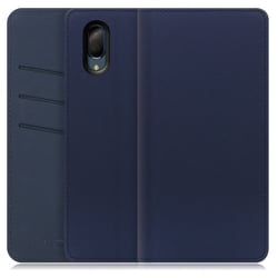 WORK13AO-NEWNY-SEN3P [LOOF SKIN AQUOS sense3 plus用 PUレザースマホケース/スタンド機能＆カードポケット付き ネイビー]