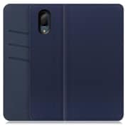 WORK13AO-NEWNY-SEN3P [LOOF SKIN AQUOS sense3 plus用 PUレザースマホケース/スタンド機能＆カードポケット付き ネイビー]