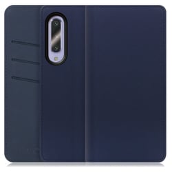 WORK13AO-NEWNY-AZ5GB [LOOF SKIN AQUOS zero5G basic用 PUレザースマホケース/スタンド機能＆カードポケット付き ネイビー]