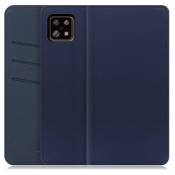 WORK13AO-NEWNY-ASE6 [LOOF SKIN AQUOS sense6/6s用 PUレザースマホケース/スタンド機能＆カードポケット付き ネイビー]