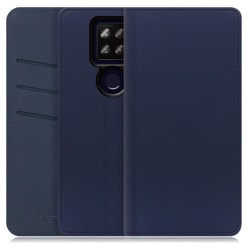 WORK13AO-NEWNY-ASE4P [LOOF SKIN AQUOS sense4 plus用 PUレザースマホケース/スタンド機能＆カードポケット付き ネイビー]