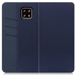 WORK13AO-NEWNY-ASE4 [LOOF SKIN AQUOS sense5G/sense4 basic/sense4 lite用 PUレザースマホケース/スタンド機能＆カードポケット付き ネイビー]