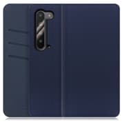 WORK13AO-NEWNY-AR5G [LOOF SKIN AQUOS R5G用 PUレザースマホケース/スタンド機能＆カードポケット付き ネイビー]