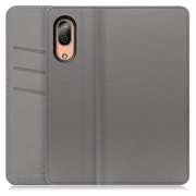 WORK13AO-NEWGY-SEN3 [LOOF SKIN AQUOS sense3/sense3 lite/sense3 basic用 PUレザースマホケース/スタンド機能＆カードポケット付き グレー]