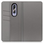 WORK13AO-NEWGY-AZ5GB [LOOF SKIN AQUOS zero5G basic用 PUレザースマホケース/スタンド機能＆カードポケット付き グレー]