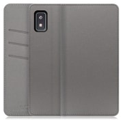 WORK13AO-NEWGY-AWISH [LOOF SKIN AQUOS wish/wish2用 PUレザースマホケース/スタンド機能＆カードポケット付き グレー]