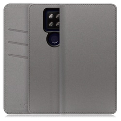 WORK13AO-NEWGY-ASE4P [LOOF SKIN AQUOS sense4 plus用 PUレザースマホケース/スタンド機能＆カードポケット付き グレー]
