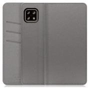 WORK13AO-NEWGY-ASE4 [LOOF SKIN AQUOS sense5G/sense4 basic/sense4 lite用 PUレザースマホケース/スタンド機能＆カードポケット付き グレー]