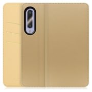 WORK13AO-NEWGD-AZ5GB [LOOF SKIN AQUOS zero5G basic用 PUレザースマホケース/スタンド機能＆カードポケット付き ゴールド]