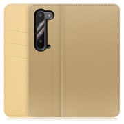 WORK13AO-NEWGD-AR5G [LOOF SKIN AQUOS R5G用 PUレザースマホケース/スタンド機能＆カードポケット付き ゴールド]