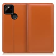 WORK14GG-OG-GPX5A5G [LOOF Simplle Google Pixel 5a（5G）用 本革スマホケース/スタンド機能＆カードポケット付き オレンジ]