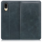 WORK14AO-TG-SMP65G [LOOF Simplle AQUOS シンプルスマホ6用 本革スマホケース/スタンド機能＆カードポケット付き テールグリーン]
