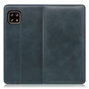 WORK14AO-TG-ASE4 [LOOF Simplle AQUOS sense5G/sense4 basic/sense4 lite用 本革スマホケース/スタンド機能＆カードポケット付き テールグリーン]