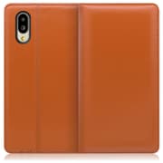 WORK14AO-OG-SMP65G [LOOF Simplle AQUOS シンプルスマホ6用 本革スマホケース/スタンド機能＆カードポケット付き オレンジ]