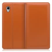 WORK14AO-OG-SENP [LOOF Simplle AQUOS sense plus用 本革スマホケース/スタンド機能＆カードポケット付き オレンジ]