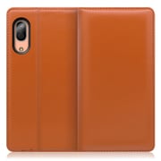 WORK14AO-OG-SEN3 [LOOF Simplle AQUOS sense3/sense3 lite/sense3 basic用 本革スマホケース/スタンド機能＆カードポケット付き オレンジ]