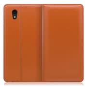 WORK14AO-OG-SEN [LOOF Simplle AQUOS sense basic/sense lite用 本革スマホケース/スタンド機能＆カードポケット付き オレンジ]