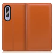 WORK14AO-OG-AZ5GB [LOOF Simplle AQUOS zero5G basic用 本革スマホケース/スタンド機能＆カードポケット付き オレンジ]