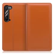 WORK14AO-OG-AR5G [LOOF Simplle AQUOS R5G用 本革スマホケース/スタンド機能＆カードポケット付き オレンジ]