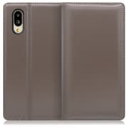 WORK14AO-GY-SMP65G [LOOF Simplle AQUOS シンプルスマホ6用 本革スマホケース/スタンド機能＆カードポケット付き グレー]
