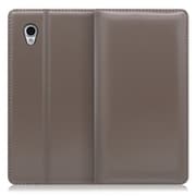 WORK14AO-GY-SENP [LOOF Simplle AQUOS sense plus用 本革スマホケース/スタンド機能＆カードポケット付き グレー]