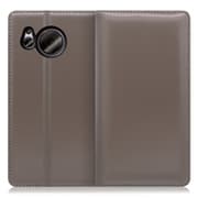 WORK14AO-GY-ASE7P [LOOF Simplle AQUOS sense7 Plus用 本革スマホケース/スタンド機能＆カードポケット付き グレー]