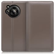 WORK14AO-GY-AR7 [LOOF Simplle AQUOS R7用 本革スマホケース/スタンド機能＆カードポケット付き グレー]