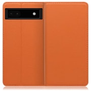 WORK16GG-OG-GPX6A [LOOF Simplle Google Pixel 6a用 本革スマホケース/スタンド機能＆カードポケット付き オレンジ]