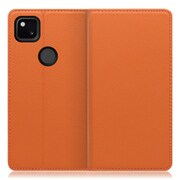WORK16GG-OG-GPX4A [LOOF Simplle Google Pixel 4a用 本革スマホケース/スタンド機能＆カードポケット付き オレンジ]