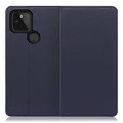 WORK16GG-NY-GPX5 [LOOF Simplle Google Pixel 5用 本革スマホケース/スタンド機能＆カードポケット付き ネイビー]