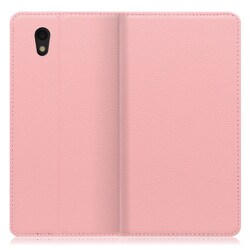WORK16AO-PK-SEN [LOOF Simplle AQUOS sense basic/sense lite用 本革スマホケース/スタンド機能＆カードポケット付き ピンク]