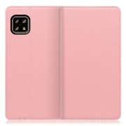 WORK16AO-PK-ASE4 [LOOF Simplle AQUOS sense5G/sense4 basic/sense4 lite用 本革スマホケース/スタンド機能＆カードポケット付き ピンク]