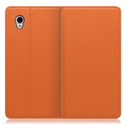 WORK16AO-OG-SENP [LOOF Simplle AQUOS sense plus用 本革スマホケース/スタンド機能＆カードポケット付き オレンジ]