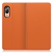WORK16AO-OG-SEN3 [LOOF Simplle AQUOS sense3/sense3 lite/sense3 basic用 本革スマホケース/スタンド機能＆カードポケット付き オレンジ]