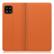 WORK16AO-OG-ASE6 [LOOF Simplle AQUOS sense6/6s用 本革スマホケース/スタンド機能＆カードポケット付き オレンジ]