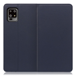WORK16AO-NY-ZERO6 [LOOF Simplle AQUOS zero6用 本革スマホケース/スタンド機能＆カードポケット付き ネイビー]