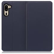WORK16AO-NY-SMP5 [LOOF Simplle AQUOS シンプルスマホ5用 本革スマホケース/スタンド機能＆カードポケット付き ネイビー]