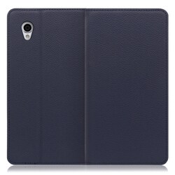 WORK16AO-NY-SENP [LOOF Simplle AQUOS sense plus用 本革スマホケース/スタンド機能＆カードポケット付き ネイビー]
