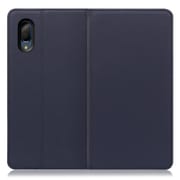 WORK16AO-NY-SEN3P [LOOF Simplle AQUOS sense3 plus用 本革スマホケース/スタンド機能＆カードポケット付き ネイビー]