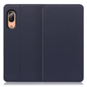 WORK16AO-NY-SEN3 [LOOF Simplle AQUOS sense3/sense3 lite/sense3 basic用 本革スマホケース/スタンド機能＆カードポケット付き ネイビー]