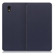 WORK16AO-NY-SEN [LOOF Simplle AQUOS sense basic/sense lite用 本革スマホケース/スタンド機能＆カードポケット付き ネイビー]