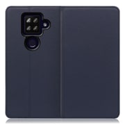 WORK16AO-NY-ASE4P [LOOF Simplle AQUOS sense4 plus用 本革スマホケース/スタンド機能＆カードポケット付き ネイビー]