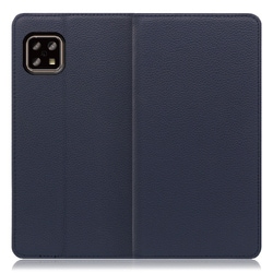 WORK16AO-NY-ASE4 [LOOF Simplle AQUOS sense5G/sense4 basic/sense4 lite用 本革スマホケース/スタンド機能＆カードポケット付き ネイビー]